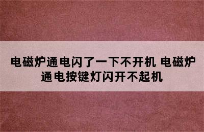 电磁炉通电闪了一下不开机 电磁炉通电按键灯闪开不起机